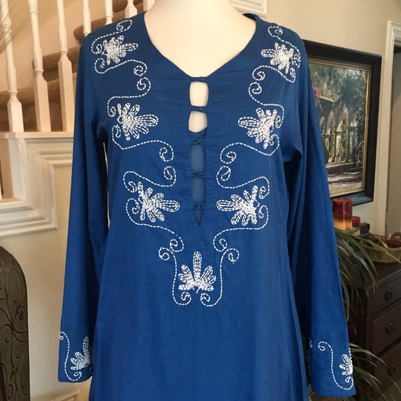 Soft Surroundings Buggle beaded Caftan - Picture 4 of 8